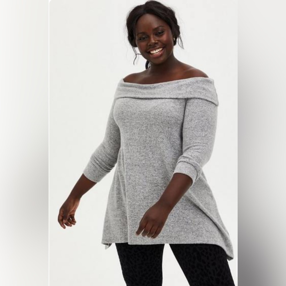Torrid Off-Shoulder Super Soft Plush Sweatshirt